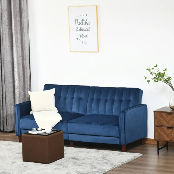 HOMCOM Convertible Sofa Sleeper Futon with Split Back Design  product image