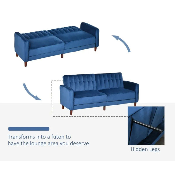 HOMCOM Convertible Sofa Sleeper Futon with Split Back Design  product image