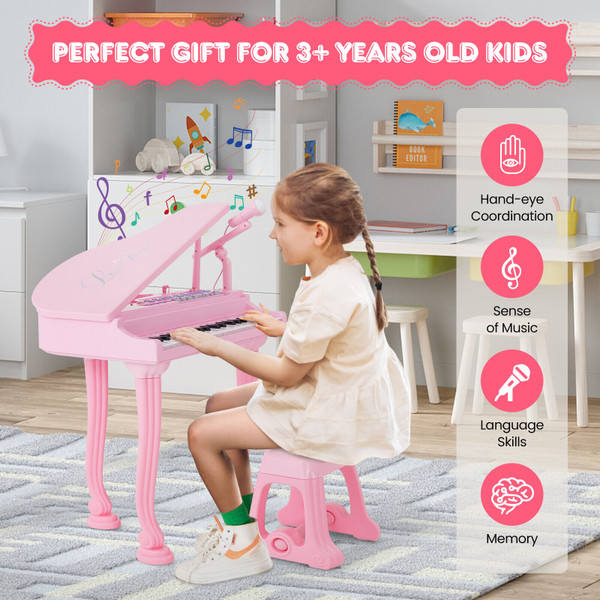 Kids' 37-Key Piano with Stool product image