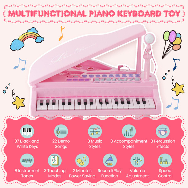 Kids' 37-Key Piano with Stool product image