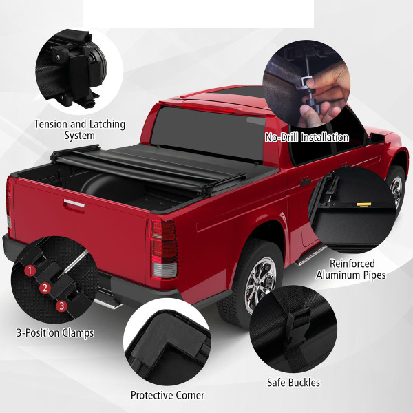 5.8-Foot Soft 4-Fold Truck Bed Tonneau Cover product image