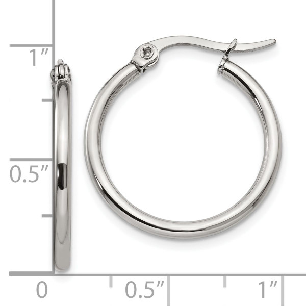 Stainless Steel Polished Hoop Earrings (22mm)  product image