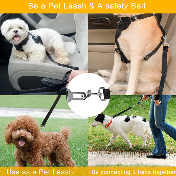 Adjustable Pet Dog Seat Belt Leash (2-Pack) product image