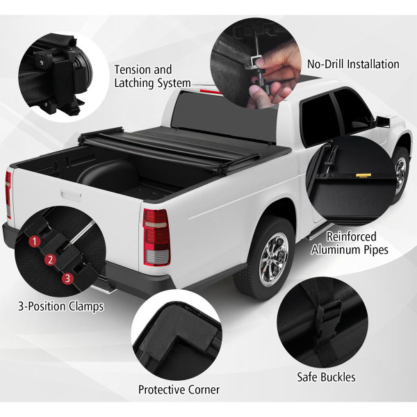 6.5-Foot Soft Quad-Fold Truck Bed Tonneau Cover for Ford F150 product image