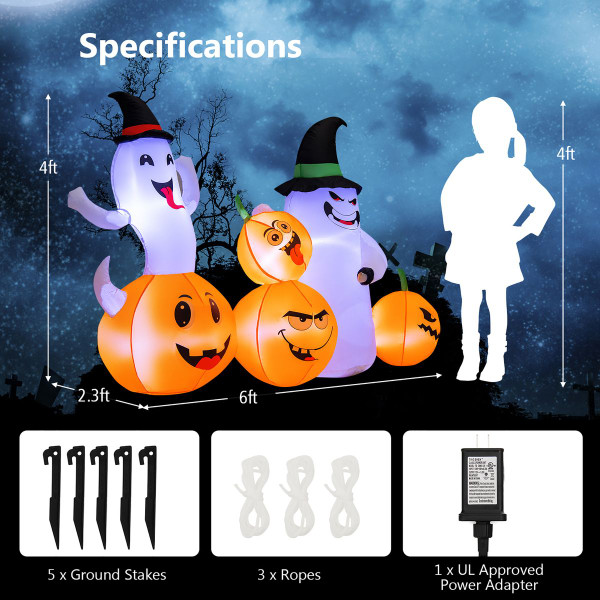 Inflatable Pumpkin and Ghost Halloween Decoration  product image