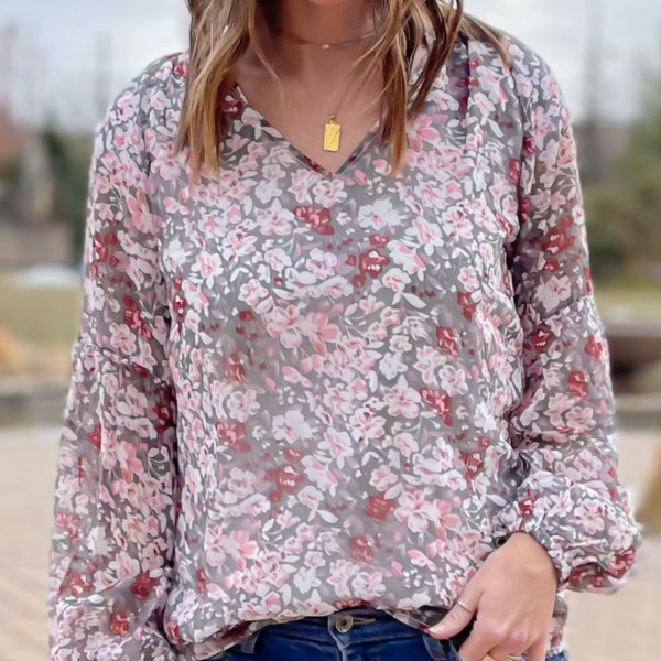 Salted Avenue® Dainty Floral Blouse Top product image