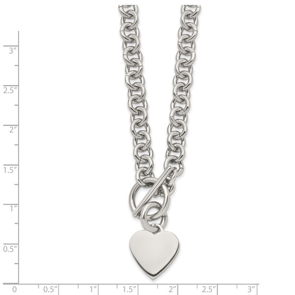 Polished Stainless Steel 18-inch Heart Necklace   product image