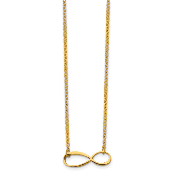 Stainless Steel Yellow IP-Plated Infinity Necklace  product image