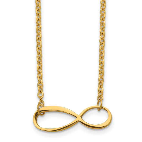 Stainless Steel Yellow IP-Plated Infinity Necklace  product image