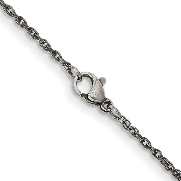 Stainless Steel Oxidized 2mm Link Chain Necklace  product image