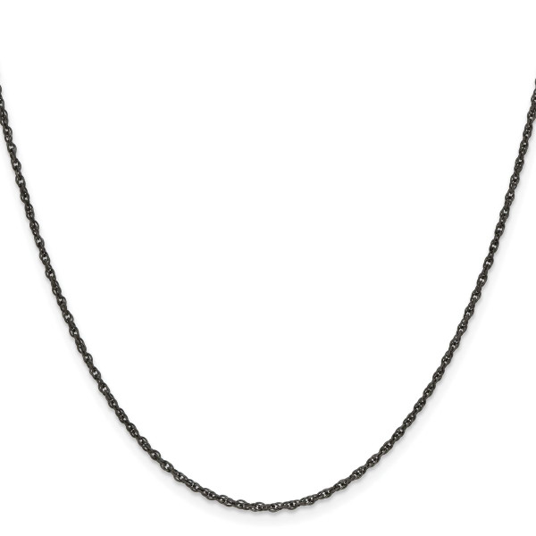Stainless Steel Oxidized 2mm Link Chain Necklace  product image