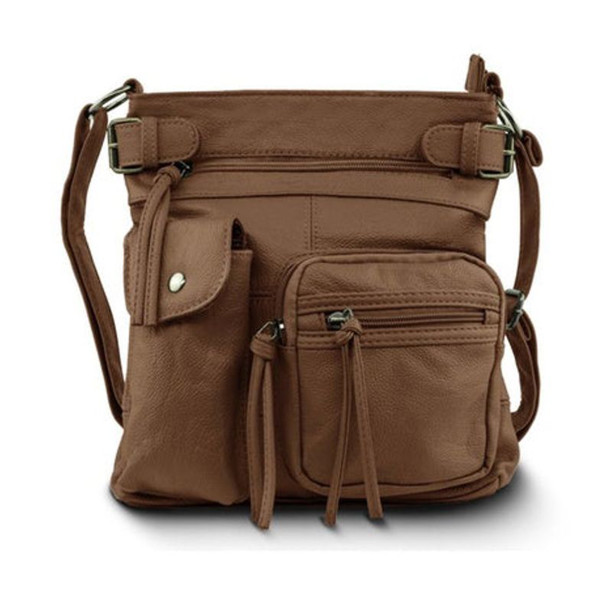 Super Soft Genuine Accent Top Belt Leather Crossbody Bag  product image