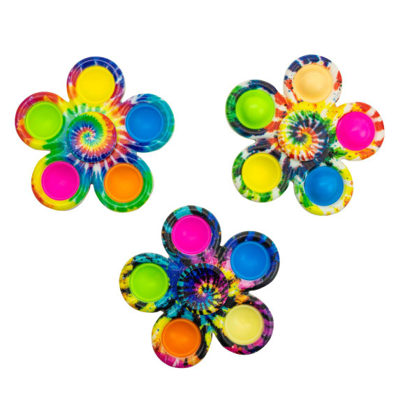 Tie-Dye Fidget Spinner Popper Toy (4 Pack) product image