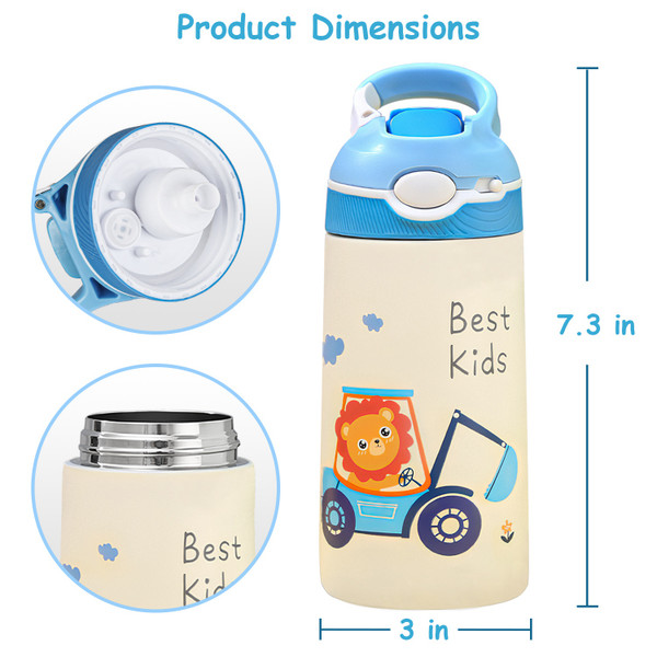 iMounTEK® Kids' Insulated Stainless Steel Water Bottle with Straw Lid product image