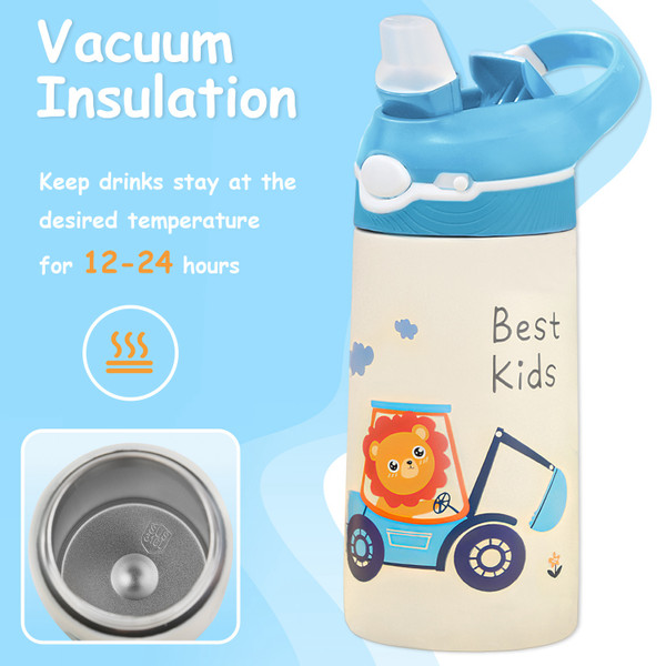 iMounTEK® Kids' Insulated Stainless Steel Water Bottle with Straw Lid product image