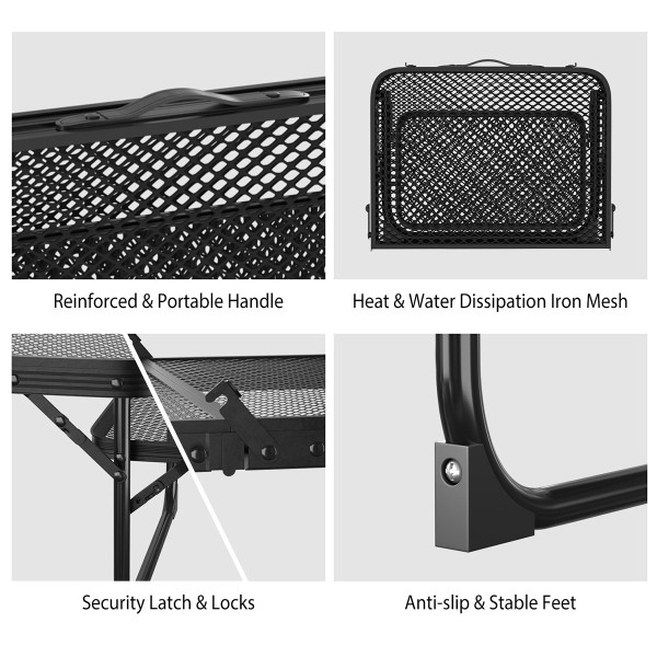 LakeForest® Foldable Camping Table with Side Trays product image