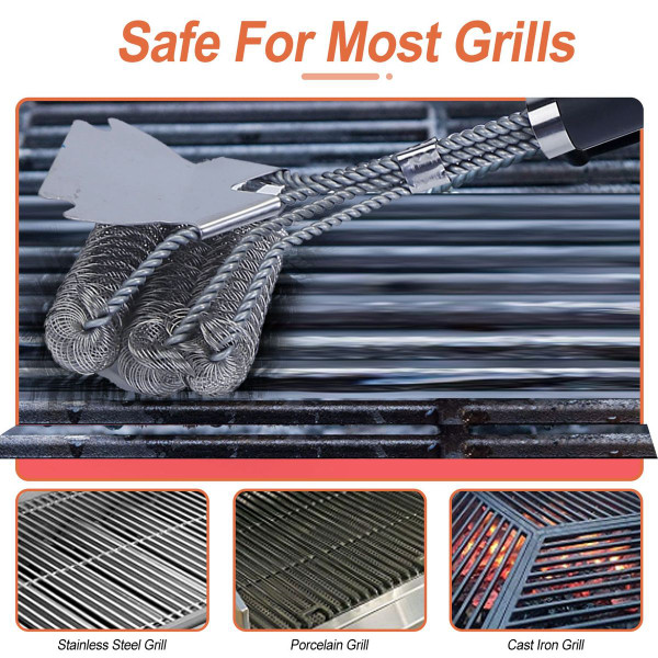 iMounTEK® Stainless Steel BBQ Brush & Scraper product image
