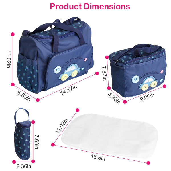 BabyLuv™ 4-Piece Baby Nappy Bag Set product image