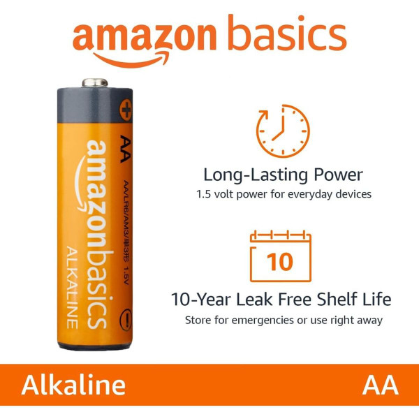 AA Alkaline Battery by Amazon Basics® (144-Pack) product image