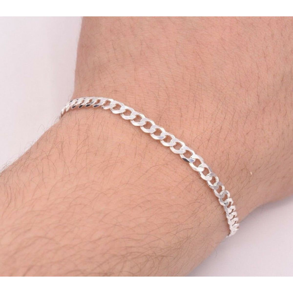 .925 Sterling Silver 4mm Italian Miami Cuban Curb Link Bracelet product image
