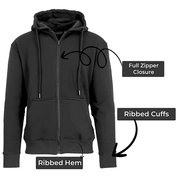 Men’s Fleece-Lined Full-Zip Hoodie (1- to 3-Pack) product image