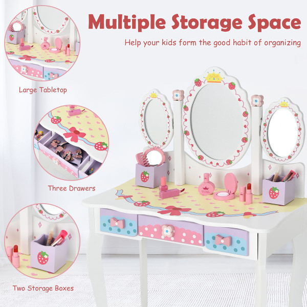 Kids' Vanity Set with Tri-Fold Mirror product image