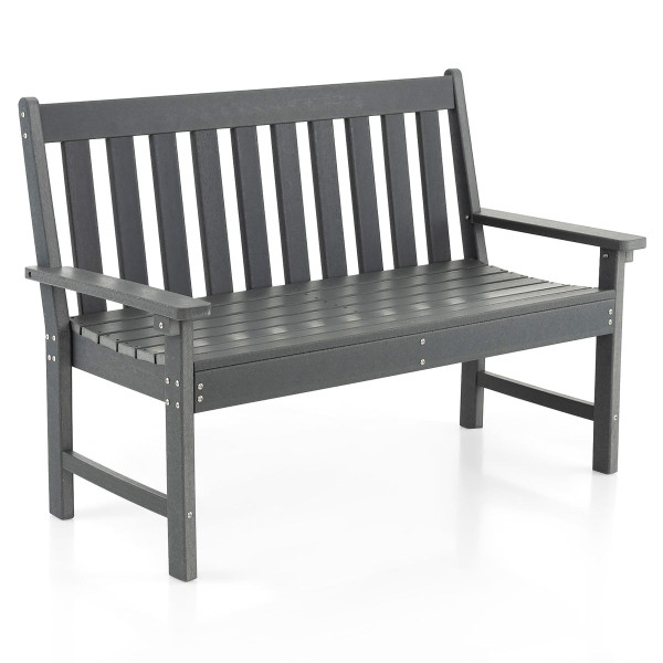 All-Weather HDPE 2-Person Garden Bench with Backrest and Armrests product image