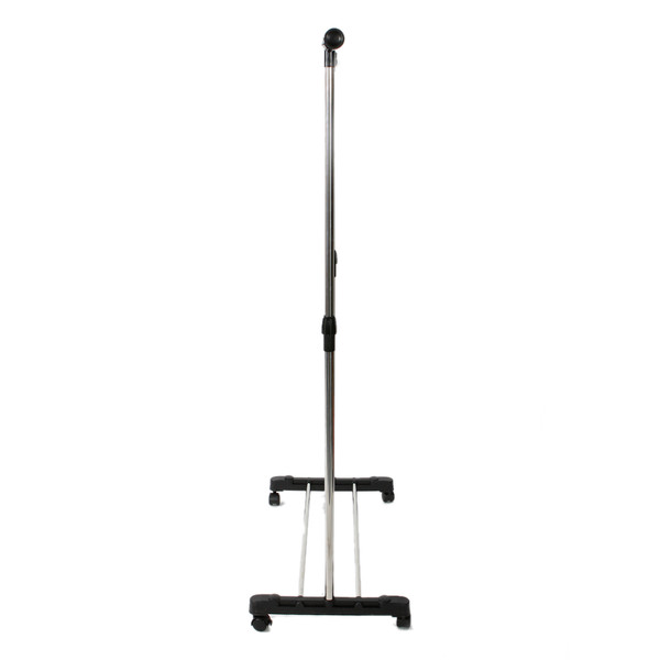 Single-Bar Vertically-Stretching Stand Clothes Rack with Shoe Shelf & Wheels product image