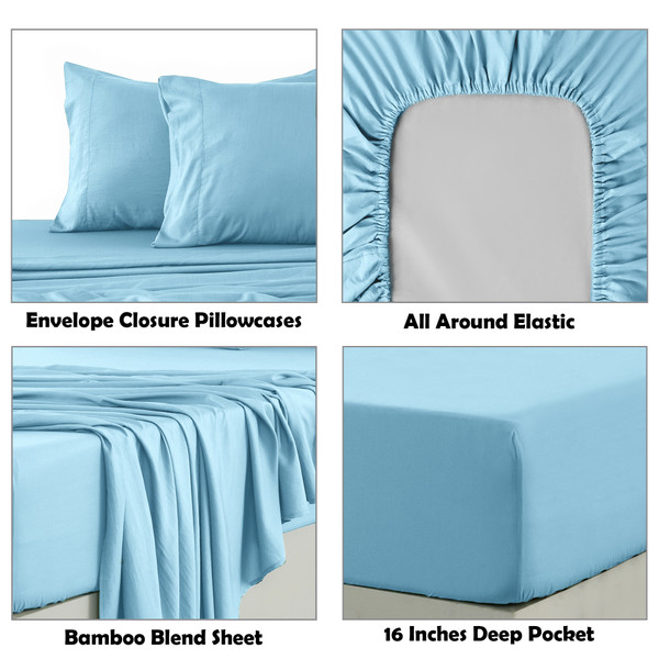 4-Piece Rayon from Bamboo Cooling Wrinkle-Resistant Bedding product image
