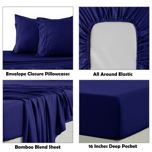 4-Piece Rayon from Bamboo Cooling Wrinkle-Resistant Bedding product image