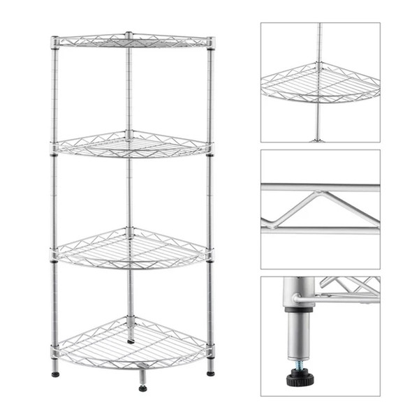 4-Tier Metal Wire Adjustable Storage Rack product image