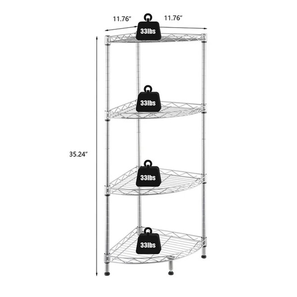 4-Tier Metal Wire Adjustable Storage Rack product image