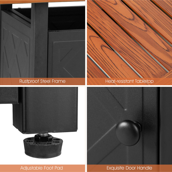 57-Inch 50,000BTU Rectangular Propane Outdoor Fire Pit Table product image