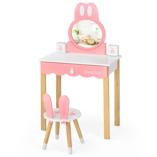 Bunny-Shaped Vanity Desk and Chair Set  product image