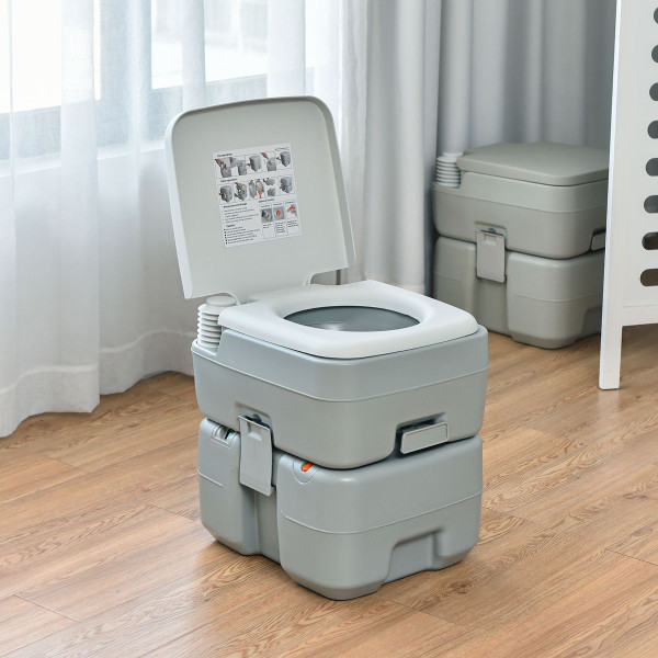 Goplus 5.3 Gallon 20L Outdoor Portable Toilet with Level Indicator product image