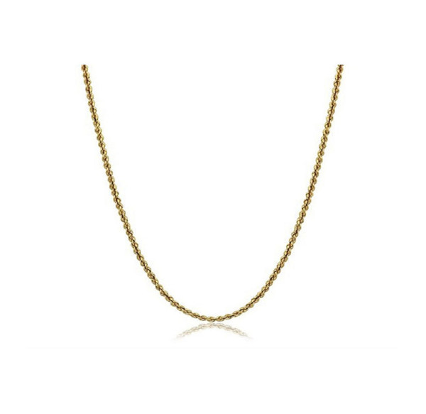 14k Solid Gold Diamond Cut Rope Chain Necklace product image