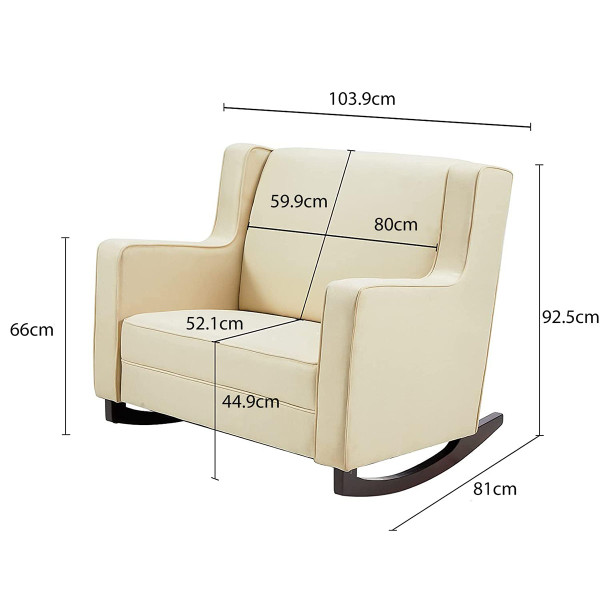 Extra-Wide Wingback Tufted Upholstered Rocking Chair product image