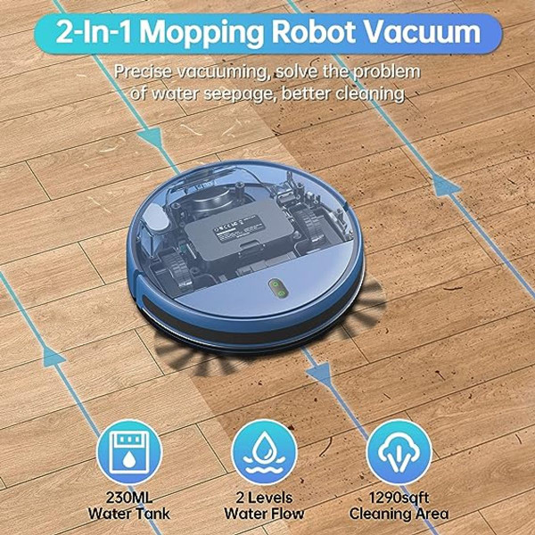 ZCWA Robot Vacuum Cleaner Robotic Vacuum and Mop Combo Compatible BR151 - Blue product image