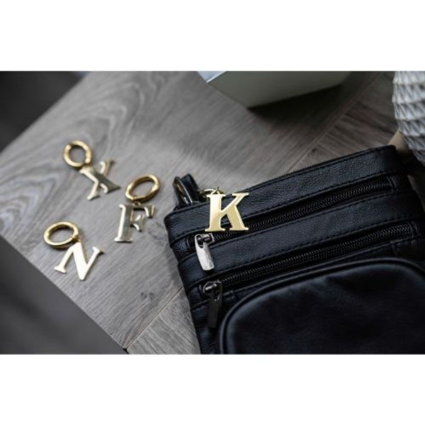 Leather Crossbody Bag with Initial Letter Key Chain product image
