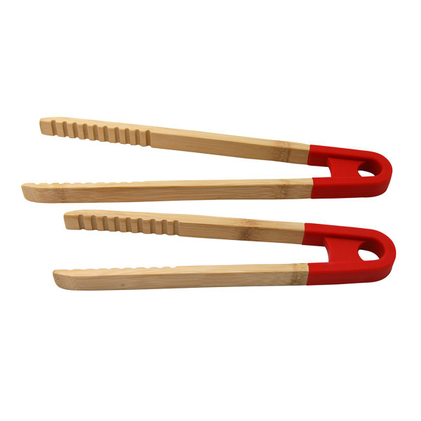 Le Chef™ Tan Bamboo 12-Inch Tongs (Set of 2) product image