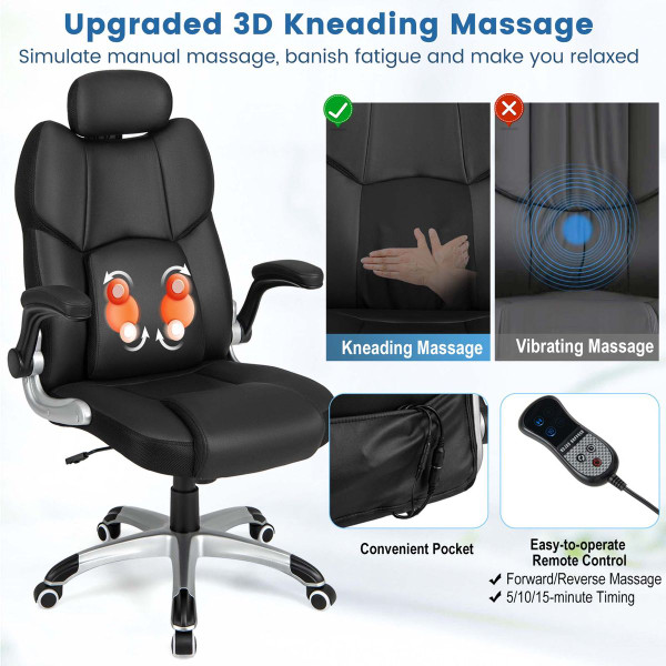 Kneading Massage Office Chair with Adjustable Headrest product image