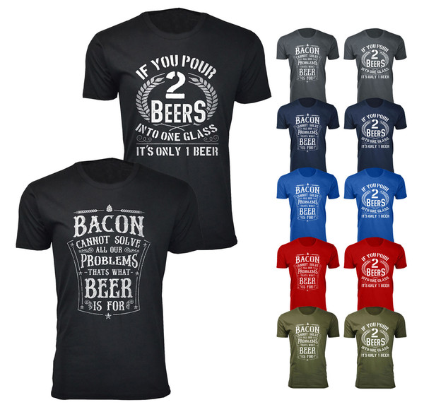 Men's Bacon and Beer Humor T-shirts product image