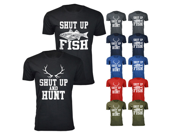 Men’s Hunting and Fishing Theme T-Shirt (S-3XL) - Hunt - Red / L