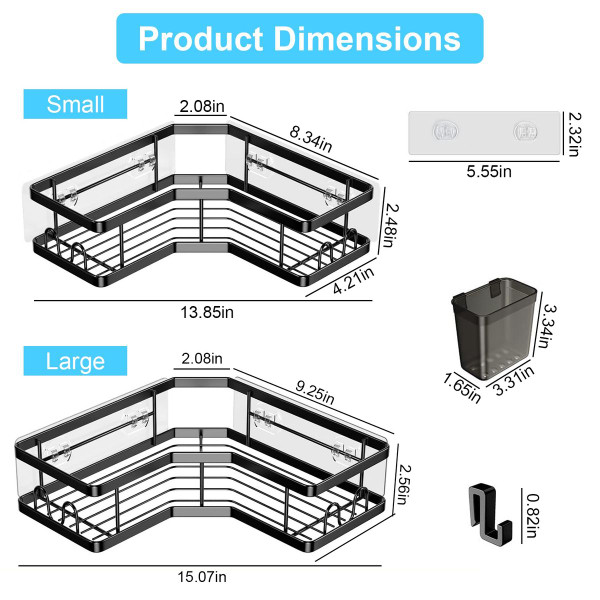 NewHome™ Corner Shower Shelves (2-Pack) product image