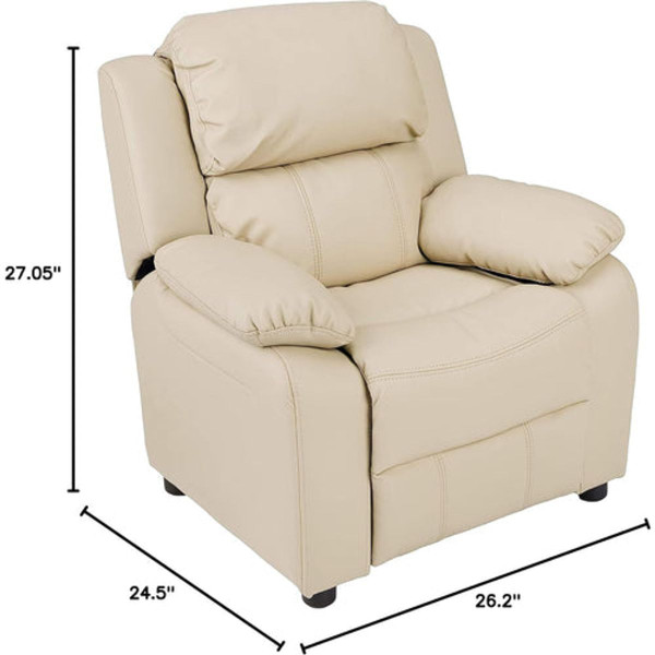 Kids' Leathersoft Recliner with Armrest Storage by Amazon Basics® product image