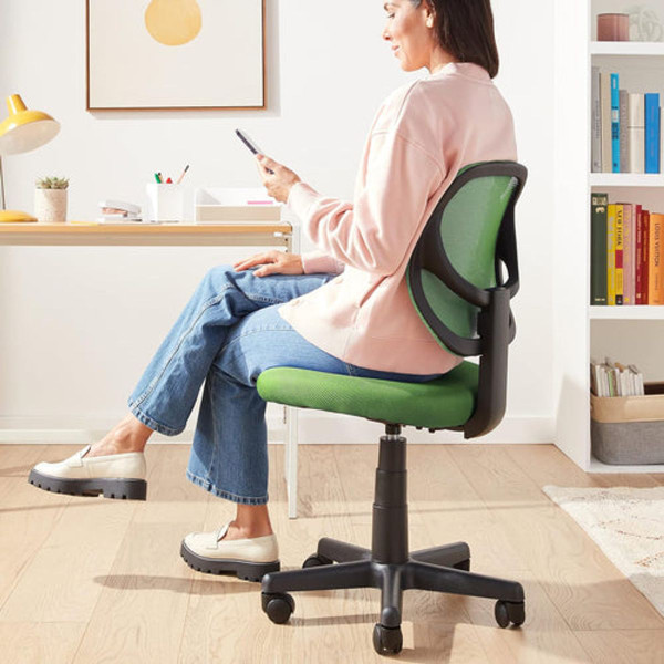 Low-Back Upholstered Mesh Swivel Desk Chair by Amazon Basics® product image