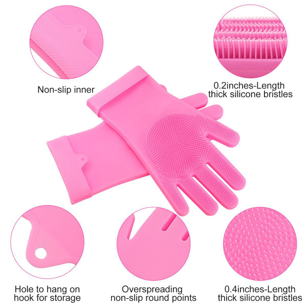 iMounTEK® Silicone Dishwashing Scrubber Gloves (1- or 2-Pack) product image