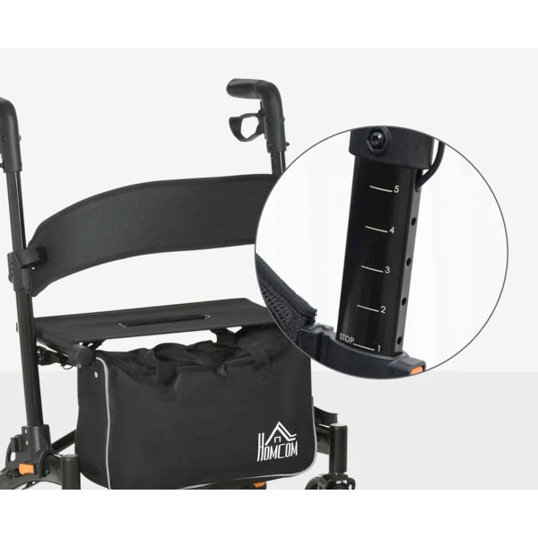 HOMCOM® Standing Walker Forearm Rollator with 10-Inch Wheels & Seat product image