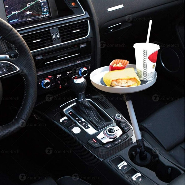 Zone Tech Car Cup Holder Swivel Tray and Storage Bin product image