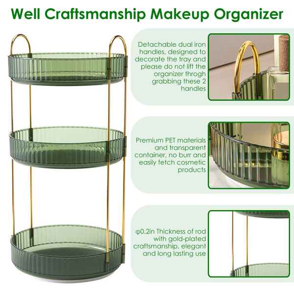 NewHome™ 3-Tier Rotating Makeup Organizer product image